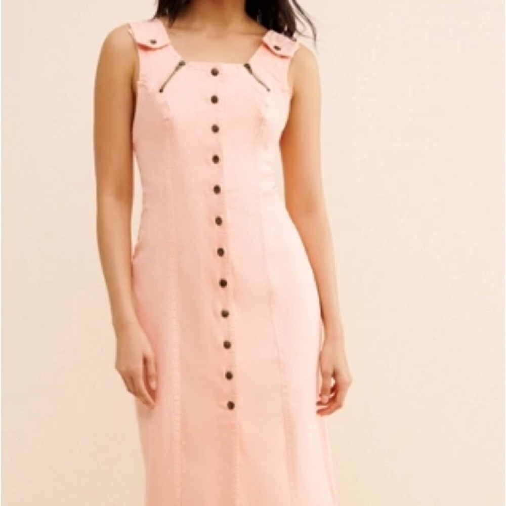 FREE PEOPLE NWT DESERT DESIRE DENIM MAXI LARGE